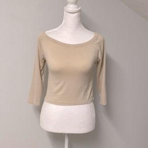 FOREVER 21 Tan Semi-crop top